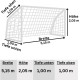 Fußballtornetz 5,15 m x 2,05 m Tiefe 1,00 / 1,00 m, PP 4 mm ø