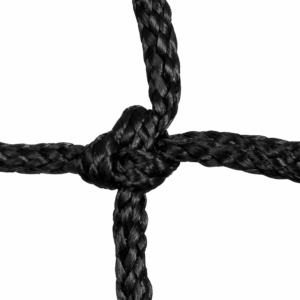 Detailansicht eines schwarzen geflochtenen Knotennetzes