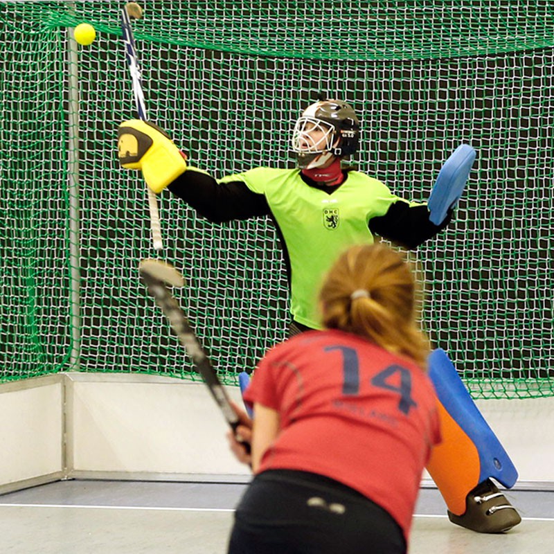 Hallenhockey-Tornetz gemäß DIN EN 749, 3,10 m x 2,10 m Tiefe 0,80 / 1,00 m, Mw. 45 mm, PP 3,0 mm ø aus der Kategorie Tornetze