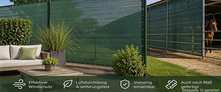 Windschutz für Terrasse und Garten – stabiler Outdoor-Sichtschutz